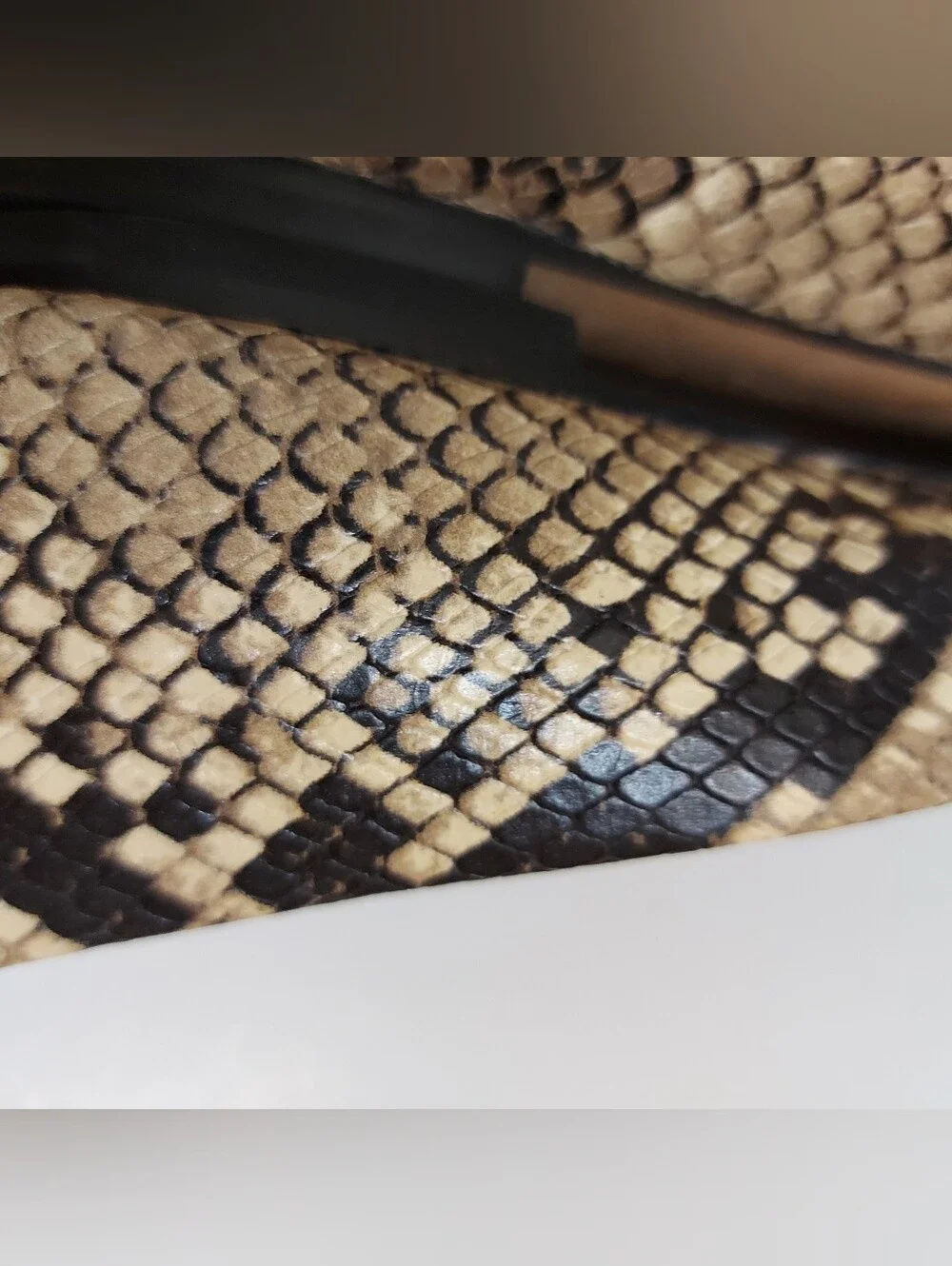 Tory Burch Beige Black Snake-Print Reva Ballet Flat